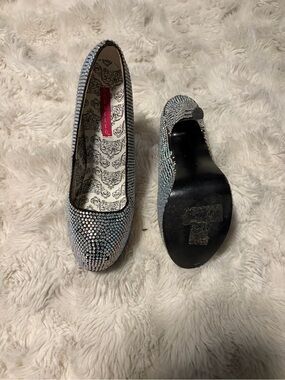 Silver Crystal Embellished Heels